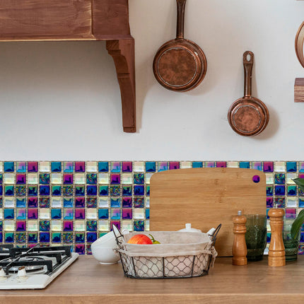 30PCS Waterproof Stainproof Wall Floor Tile Sticker Self Adhesive Renovation