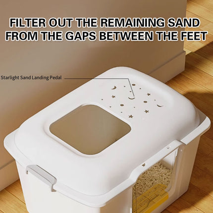 Large Enclosed Cat Litter Tray With Door Anti Splash Odour Control Cat Toilet Box