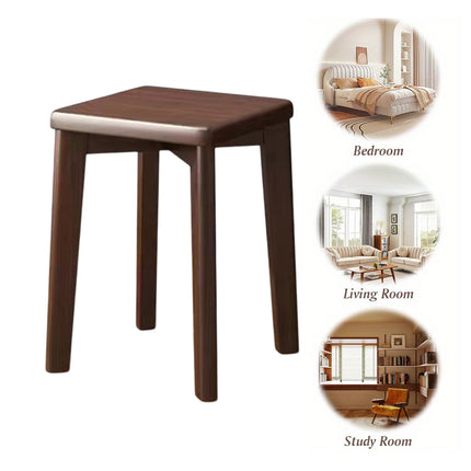 Wooden Square Bench Stool 30 x 30 x 43cm Rounded Design Garden Patio Home