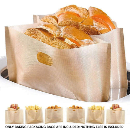 10 PCS Reusable Toaster Baking Bags Heat Resistant for Oven Microwave