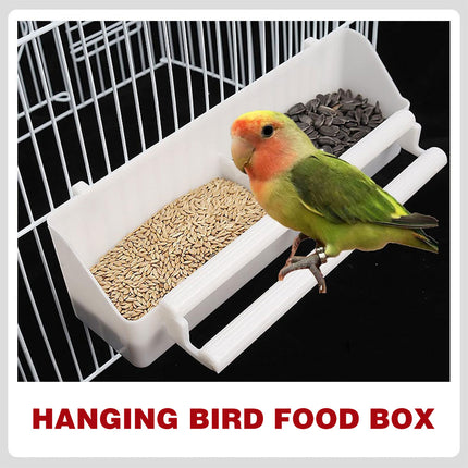 2pcs Plastic Parrot Feeder Bird Cage Feeding Food Container Bird Hanging Bowl