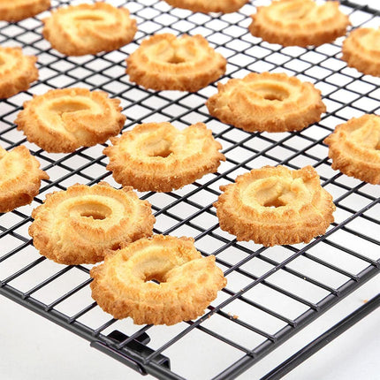 Collapsible Black Mesh Cake Cooling Rack Foldable Baking Tray for Kitchen Use