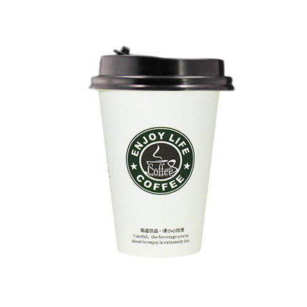 250Sets Disposable Coffee Cups 400ml Food-Grade with Lids for Cafe Takeaway Use