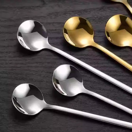 24PCS Stainless Steel Stirring Spoons Set Easy to Clean for Kitchen Cafe Use