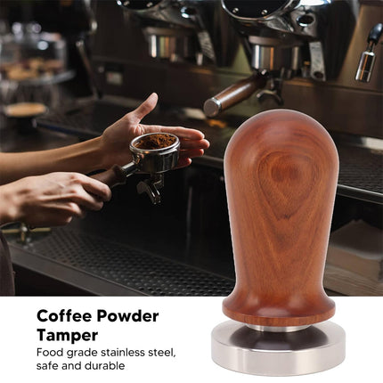 304 Stainless Steel Coffee Tamper Press Non-Slip Handle Even Tamping 51/53/58mm