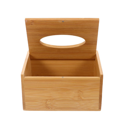 Bamboo Tissue Box Wooden Cover Dispenser Holder Storage Case for Home and Office
