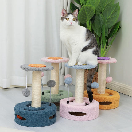 Flower Shape Cat Tree Scratching Post Tower Furniture Climber for Kitten Play