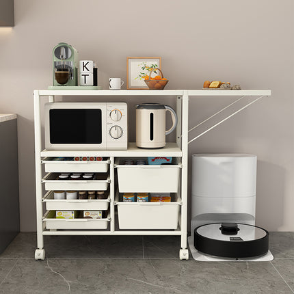 Portable Movable Multi-Layer Side Table Sturdy Storage Shelf Space Saving