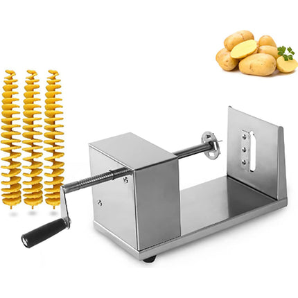 Stainless Steel Manual Potato Spiral Cutting Machine Hand Crank Slicer