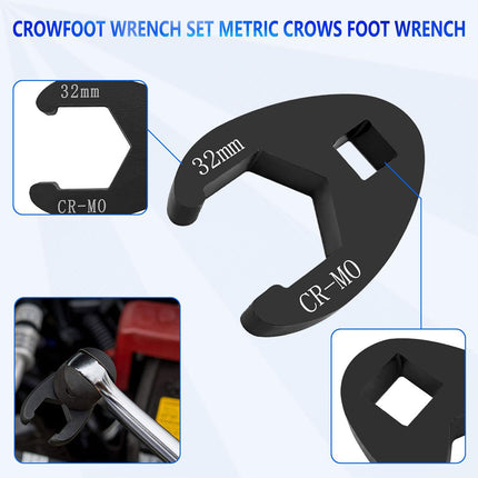 19PCS Open End Wrench Head Set Oil Pipe Spanner Auto Repair Line Removal Tool