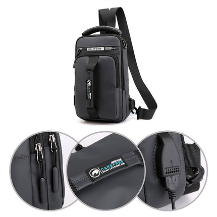 Large Capacity Multi Functional Shoulder Bag with USB Port Water Resistant