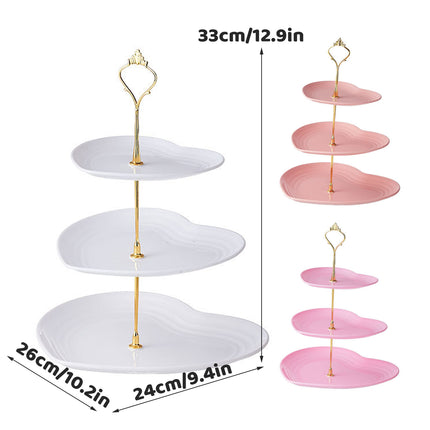 3PCS 3-Tier Dessert Fruit Display Stand Bakery Cafe Home Use