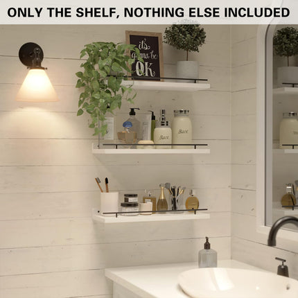 3PCS Wooden Wall Shelves for Bathroom Bedroom Floating Durable For Storage Decor