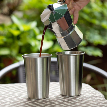 6PCS Stainless Steel Cups 350ml Bar Glass Food-Grade for Pub Party Wedding Use
