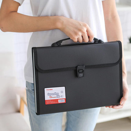 Portable 13 Layer File Bag Organizer for Office School Document Storage Handheld