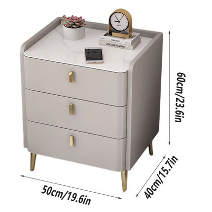 3 Drawer Nightstand Bedroom Storage Cabinet Minimalist Bedside Locker Organizer
