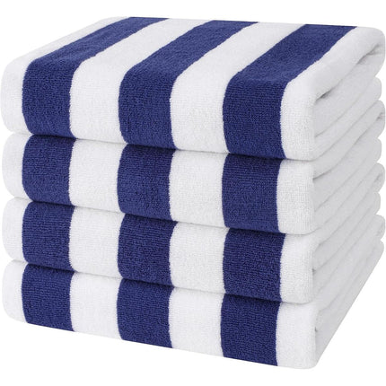 4pcs Striped Bath Towels 75x150cm Soft Absorbent Cotton Towels for Bathroom
