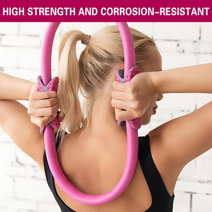 Multicolor Yoga Circle Crescent Handle Pilates Ring for Body Toning Exercise