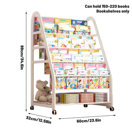 Kids Bookcase Home Picture Book Shelf for Toddlers Kids Sturdy Wooden Multilayer