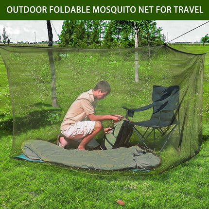 Outdoor Folding Bed Mosquito Net Army Green Summer for Travel Camping Hiking