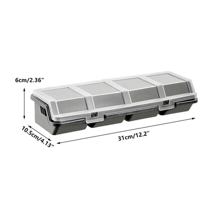 Plastic Screw Parts Storage Box Small Hardware Organizer Case with Four Grids