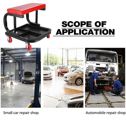 Multifunctional Movable Car Repair Stool 360° Swivel Wheels for Garage Workshop