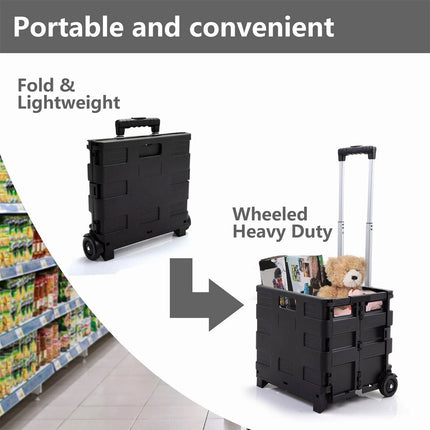 Foldable Portable Shopping Cart Outdoor Collapsible Trolley Convenient Easy Use