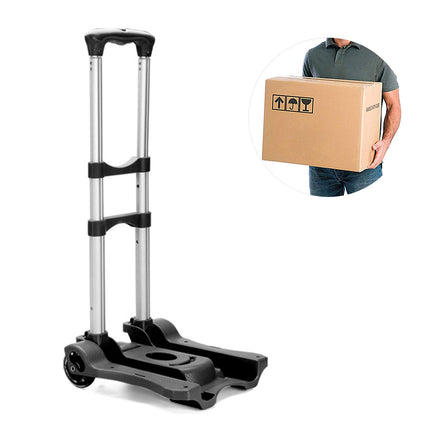 Portable Folding Hand Truck Cart 40kg Adjustable Handle Space Saving Trolley