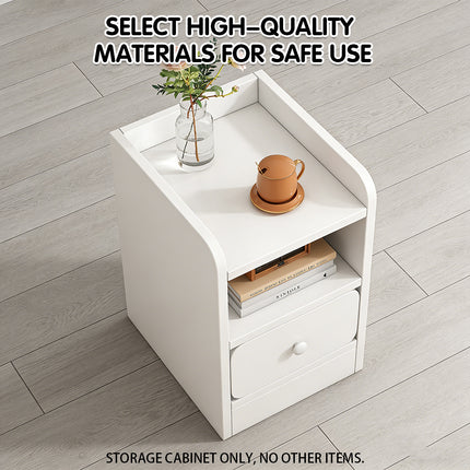 Ultra Narrow Bedside Table Storage Cabinet 30x30x50cm Bedroom Nightstand Drawer