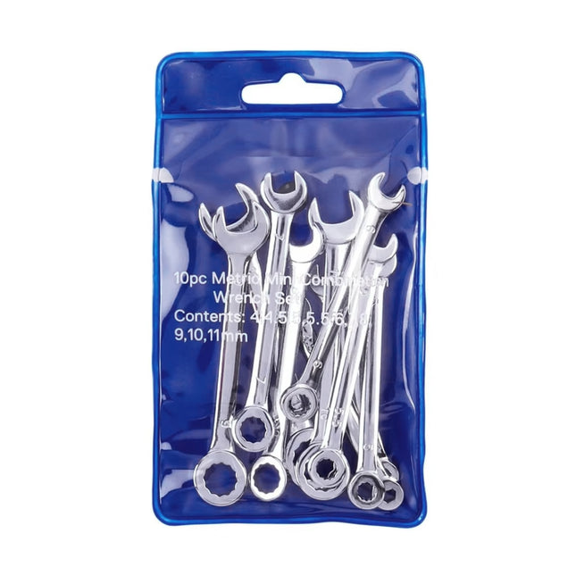 10PCS Mini Mirror Polishing Open-end Wrench and Double-purpose Wrench Set 4-11mm