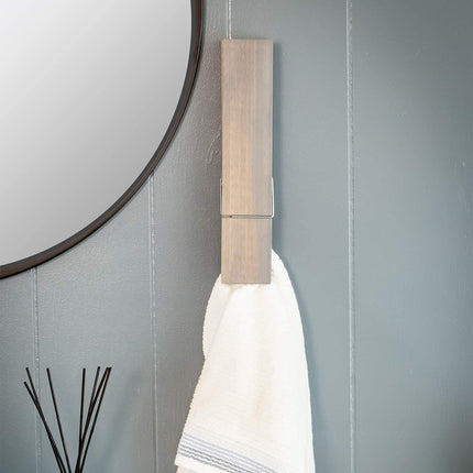 2PCS Bathroom Hook Giant Clothespin Wooden Bathroom Towel Holder Giant Towel Clip