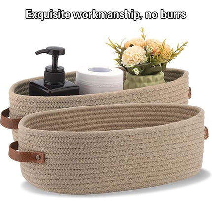 Oval Storage Basket with Handles Shelf Organiser Bin Laundry Toy Container
