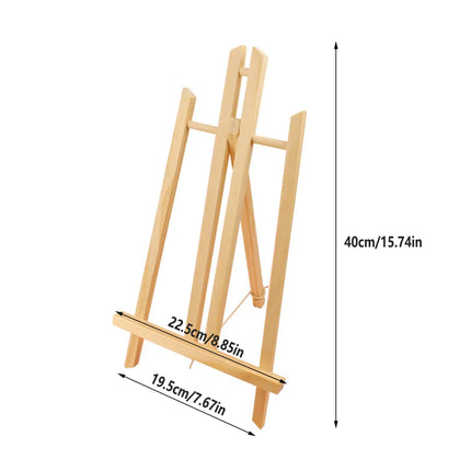 Mini Easel Set 4PCS Wooden Desktop Tripod Easels for Small-Scale Painting Display