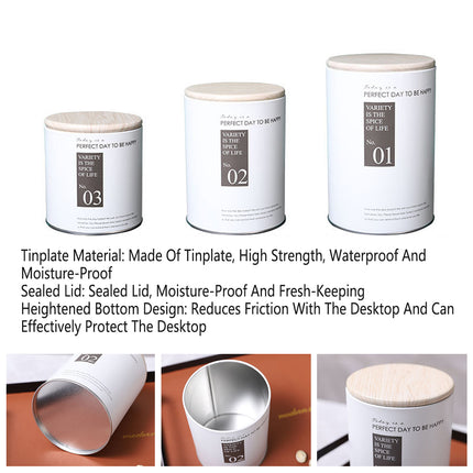 Snack Storage Jar Set 3pcs Iron Canister Black Metal Kitchen Food Container
