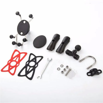 Universal Motorcycle Phone Holder Six Claw Mount Shockproof Silicone Grip Stand