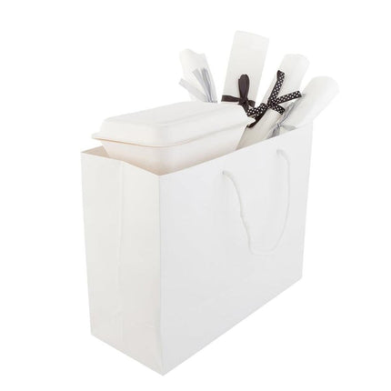 50PCS Kraft Paper Gift Bags Custom Blank Shopping Handbags for Garment Packaging