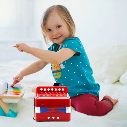 Portable 7-Key Accordion for Kids Beginners Early Music Education Home School