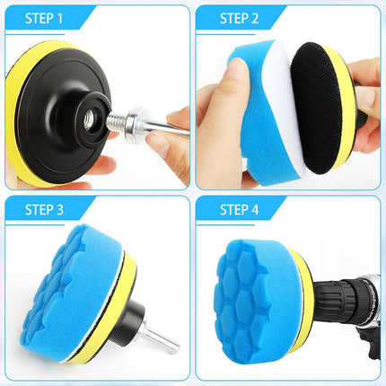 3 Inch Car Beauty Waxing Sponge Polishing Set High Density For Car Care Reusable