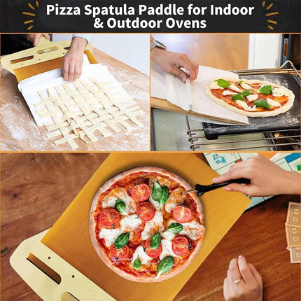 Wooden Pizza Sliding Tray With Handle Household Baking Chopping Board Spatula