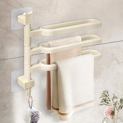 Punch-free Towel Rack Basic Model Rotatable Multi-rod Bathroom Toilet Towel Hang