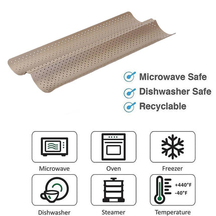 Nonstick Baguette Baking Tray 2 Compartments Bread Mould  Homemade Bread Stick