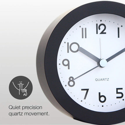Silent Desktop Small Alarm Clock with Night Light Battery-Powered Durable