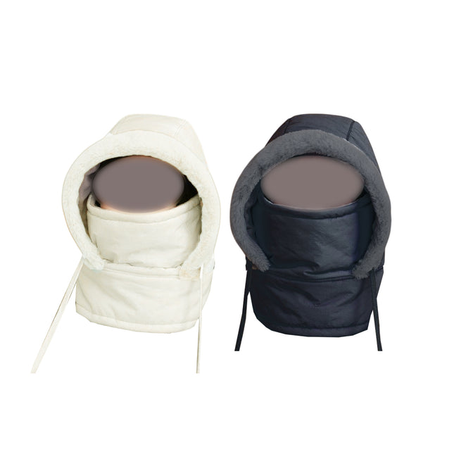 2PCS Winter Warm Hat Windproof Ski Cap With Earmuffs Thick Neck Cover Face Mask