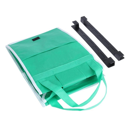 4 x Reusable Supermarket Shopping Trolley Clip-on Large Foldable Grab Handle Bag