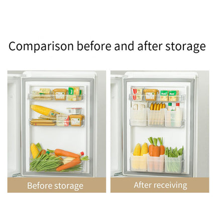 6pcs Fridge Organizer Storage Boxes Clear Plastic Refrigerator Sorting Bins