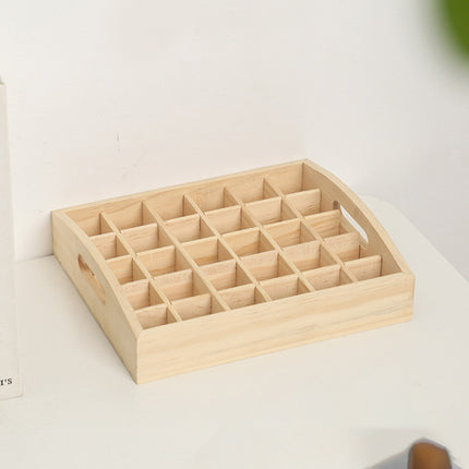 Essential Oil Tray 15ml Capacity 30 Grid Solid Wood Organize Display Storage