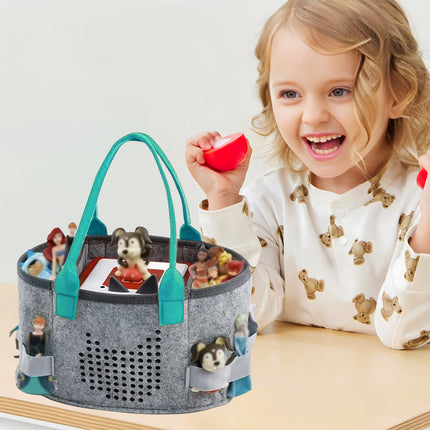 2pcs Doll Storage Organization Bag Felt Handbag Toy Organizer Storage