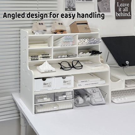 Desktop 6-Tier Storage Shelf Multiple Storage Compartments for Office Organizer