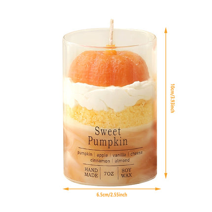 Scented Candle Cup Pumpkin Aroma Gift Jar 120g Orange Home Decoration Candle