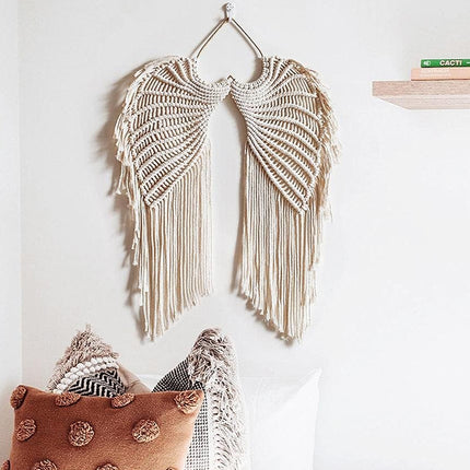 Angel Wings Woven Wall Tapestry Cotton Rope Home Decoration Living Room Art